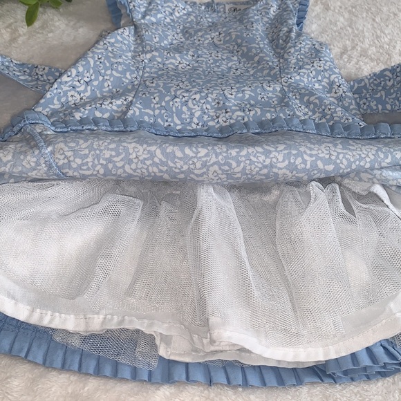 Polly Flinders Blue Floral Dress 18M Ties - Picture 4 of 13